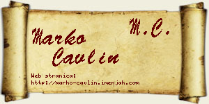 Marko Čavlin vizit kartica